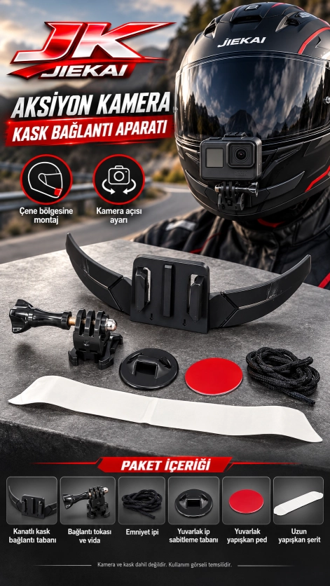JK JİEAKAİ AKSİYON KAMERA KASK BAĞLANTI APARATI (KASK DAHİL DEĞİLDİR)