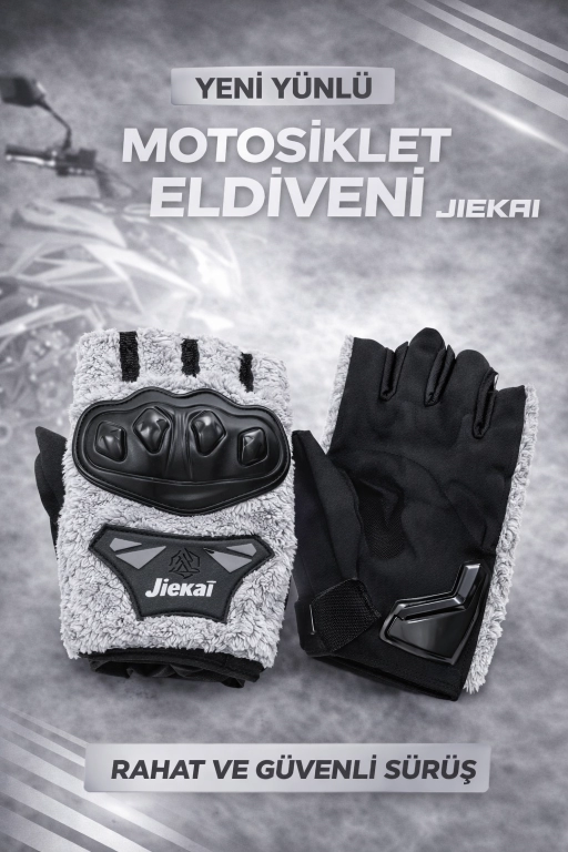 JK PELUŞLU YARIM ELDİVEN KORUMALI GRİ RENK