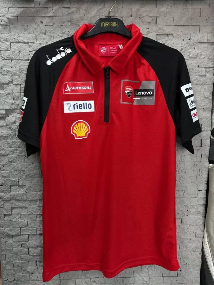 Ducati Yakalı Mikro Polyester T-Shirt