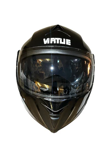 Virtue Parlak Siyah Güneş Vizörlü Çene Açılır Kask M Beden