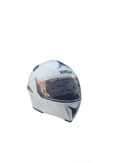 Virtue Parlak Beyaz Güneş Vizörlü Çene Açılır Kask
