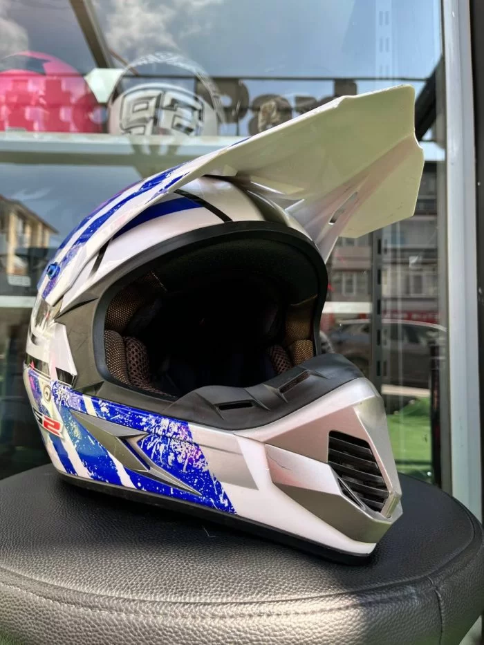 LS2 MX433 STRIPE MAVİ CROSS KASK – S Beden
