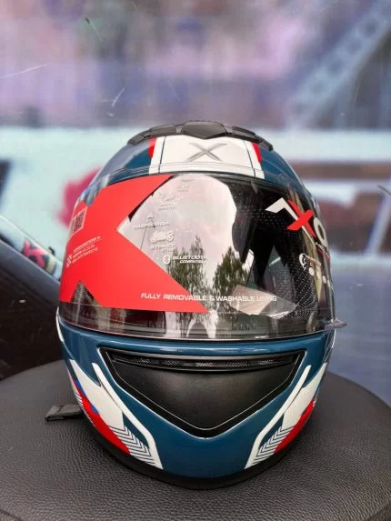 Axor Mavi Desenli Fullface Kask XXL Beden