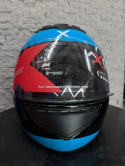 Axor Mavi-Yeşil Desenli Fullface Kask XXL Beden