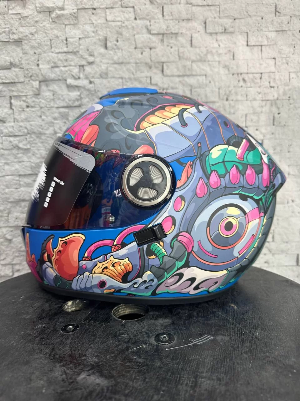 Free-M Desenli Mat Renk Fullface Kask L Beden