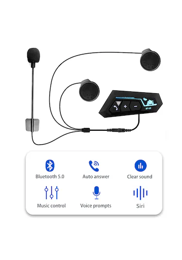 Bt22 Motosiklet Bluetooth V5.0 Intercom Interkom Su Geçirmez
