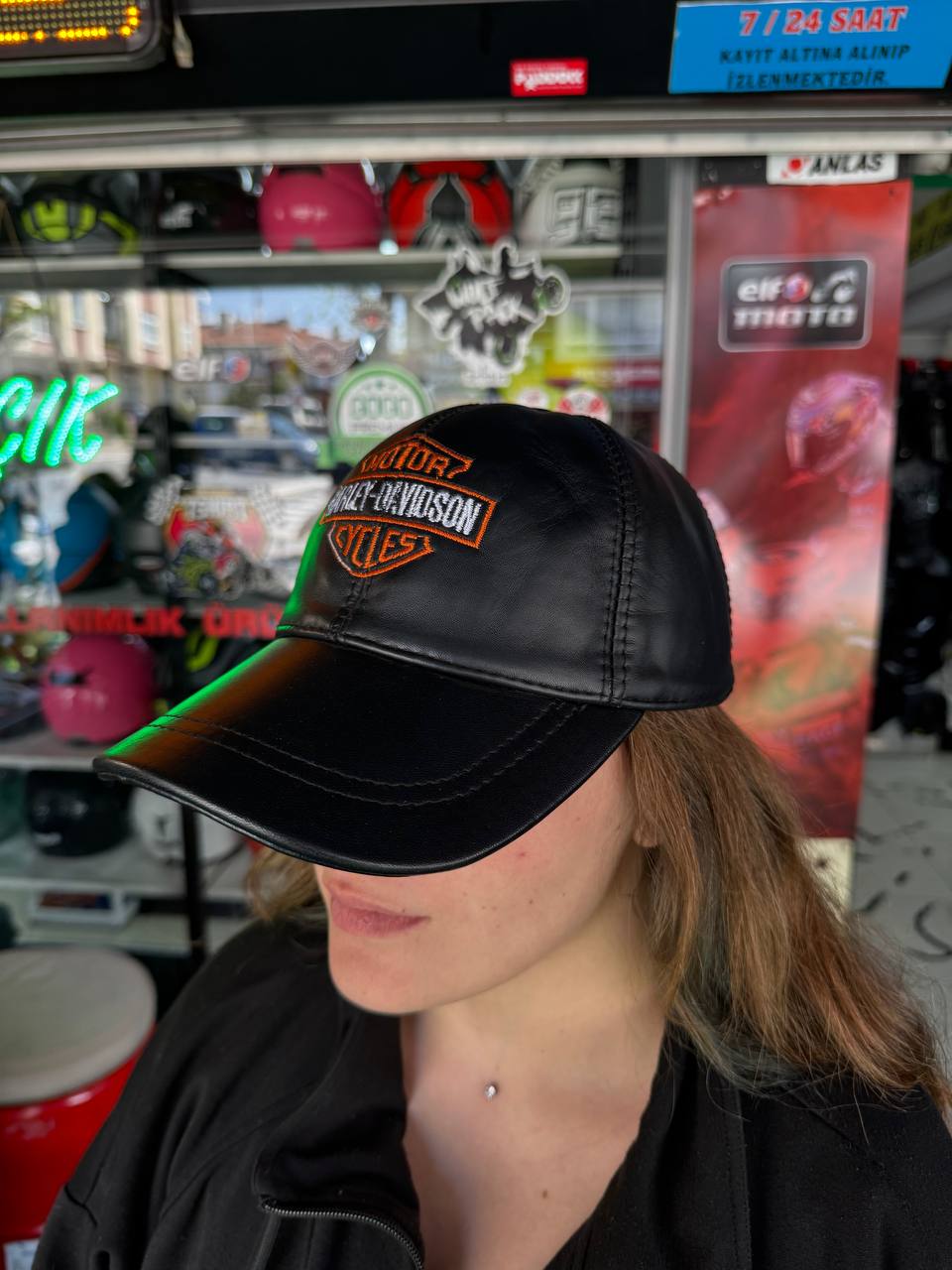 Harley Davidson Deri Şapka