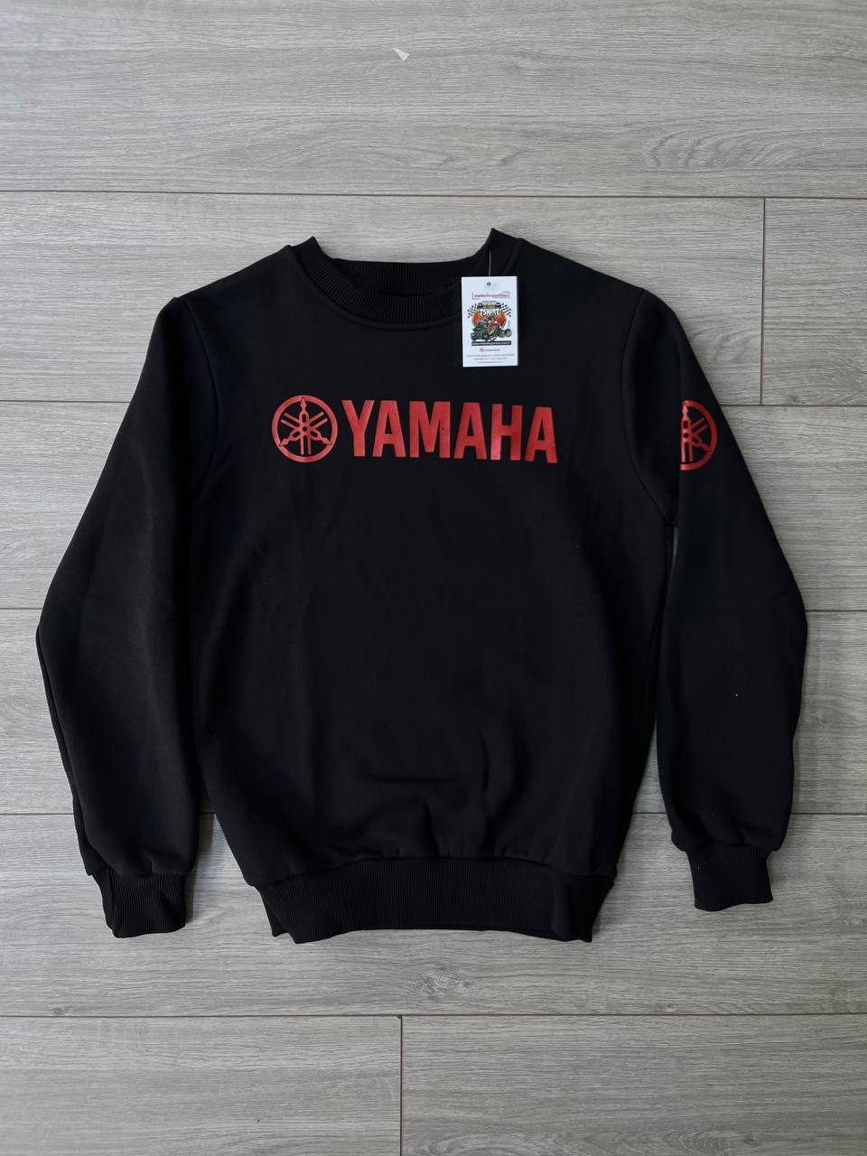 YAMAHA KIRMIZI BASKILI BİSİKLET YAKA SWEATSHİRT