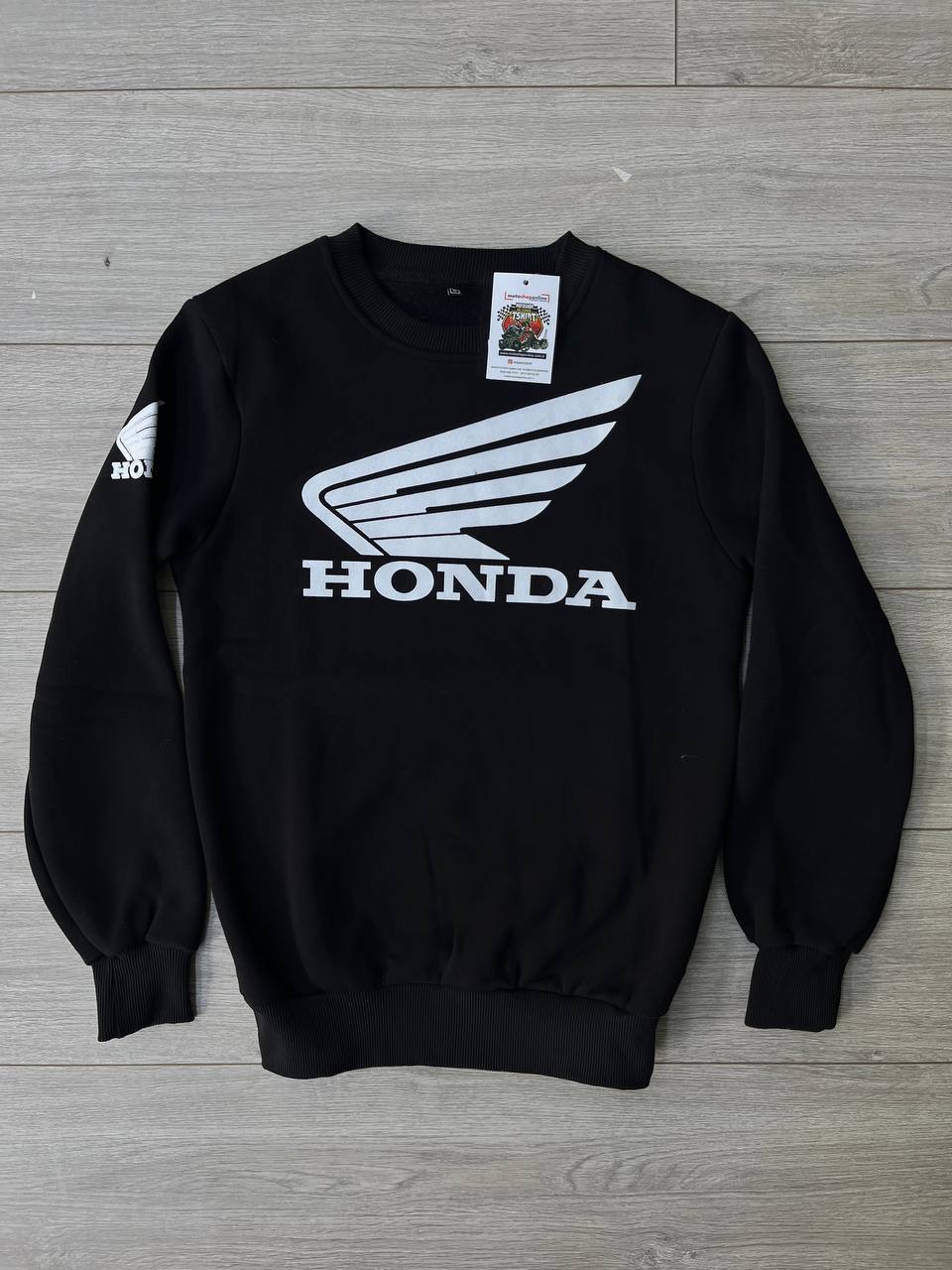 HONDA BEYAZ BASKILI BİSİKLET YAKA SWEATSHİRT