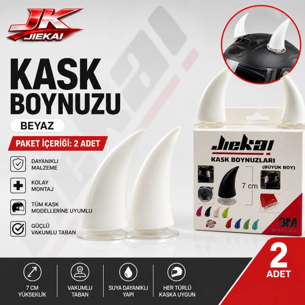 KASK BOYNUZU ( BEYAZ ) PAKET İÇERİĞİ 2 ADET