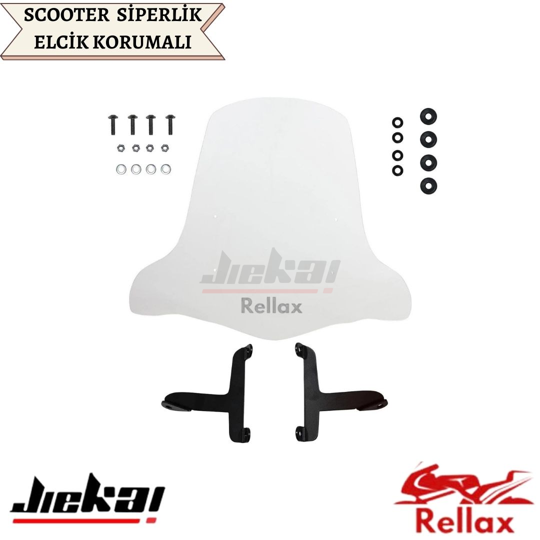 SCOOTER Universal ELCİKLİ ÖN CAM ŞEFFAF
