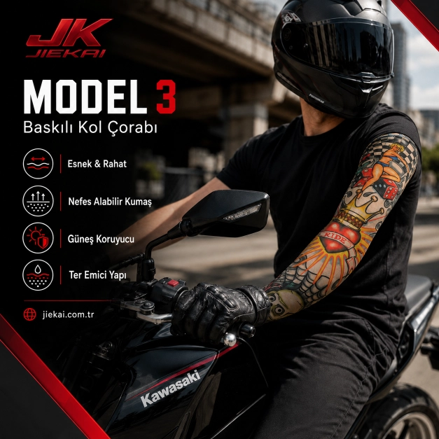 JİEKAİ MOTORCU KOL ÇORABI MODEL - 3