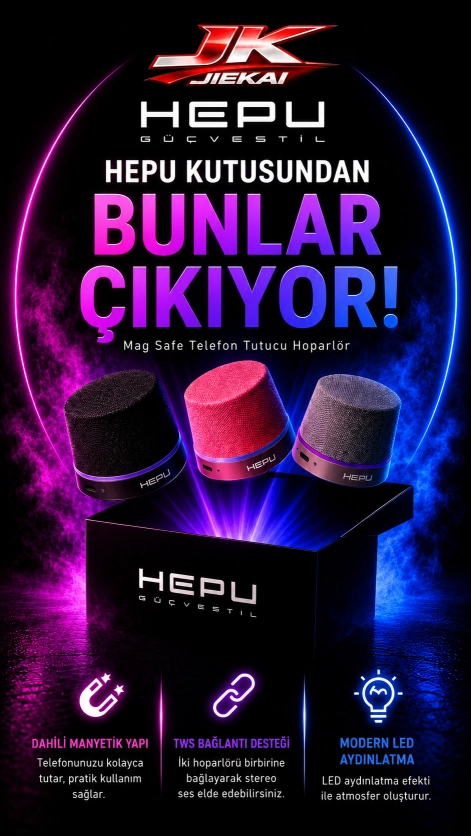 JK JİEKAİ HP-MS01 Mini Bluetooth Mıknatıslı Hoparlör