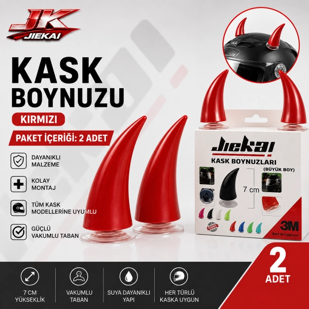 KASK BOYNUZU ( KIRMIZI ) PAKET İÇERİĞİ 2 ADET