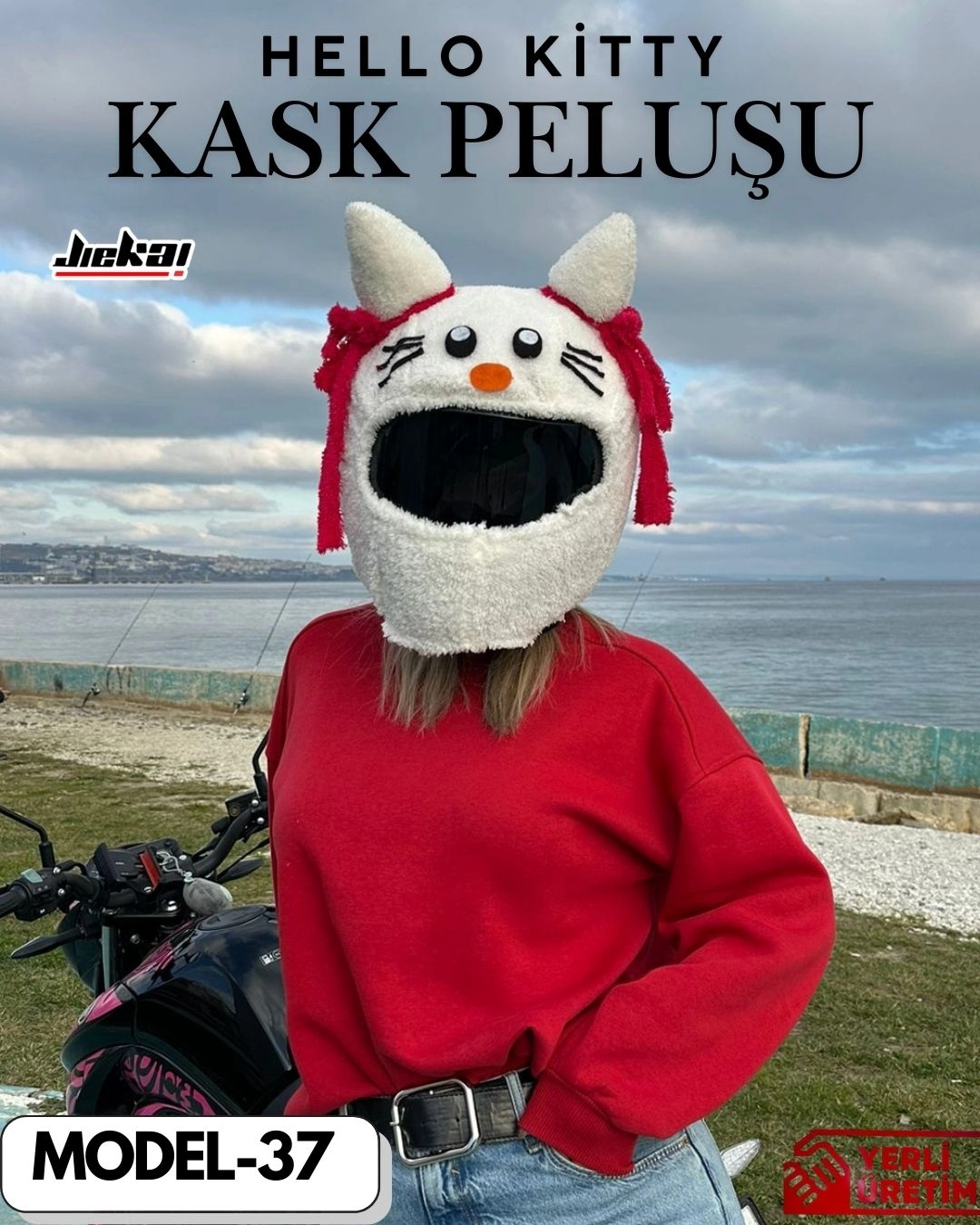 MODEL-37 KASK PELUŞU TEK EBAT HELLO KİTTY