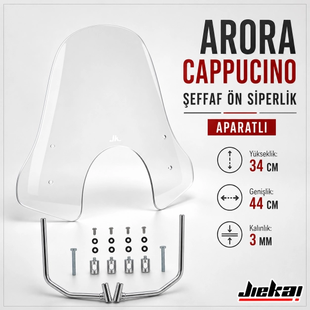 ARORA CAPPUCİNO ŞEFFAF ÖN SİPERLİK ÖN CAM ALTTAN APARATLI