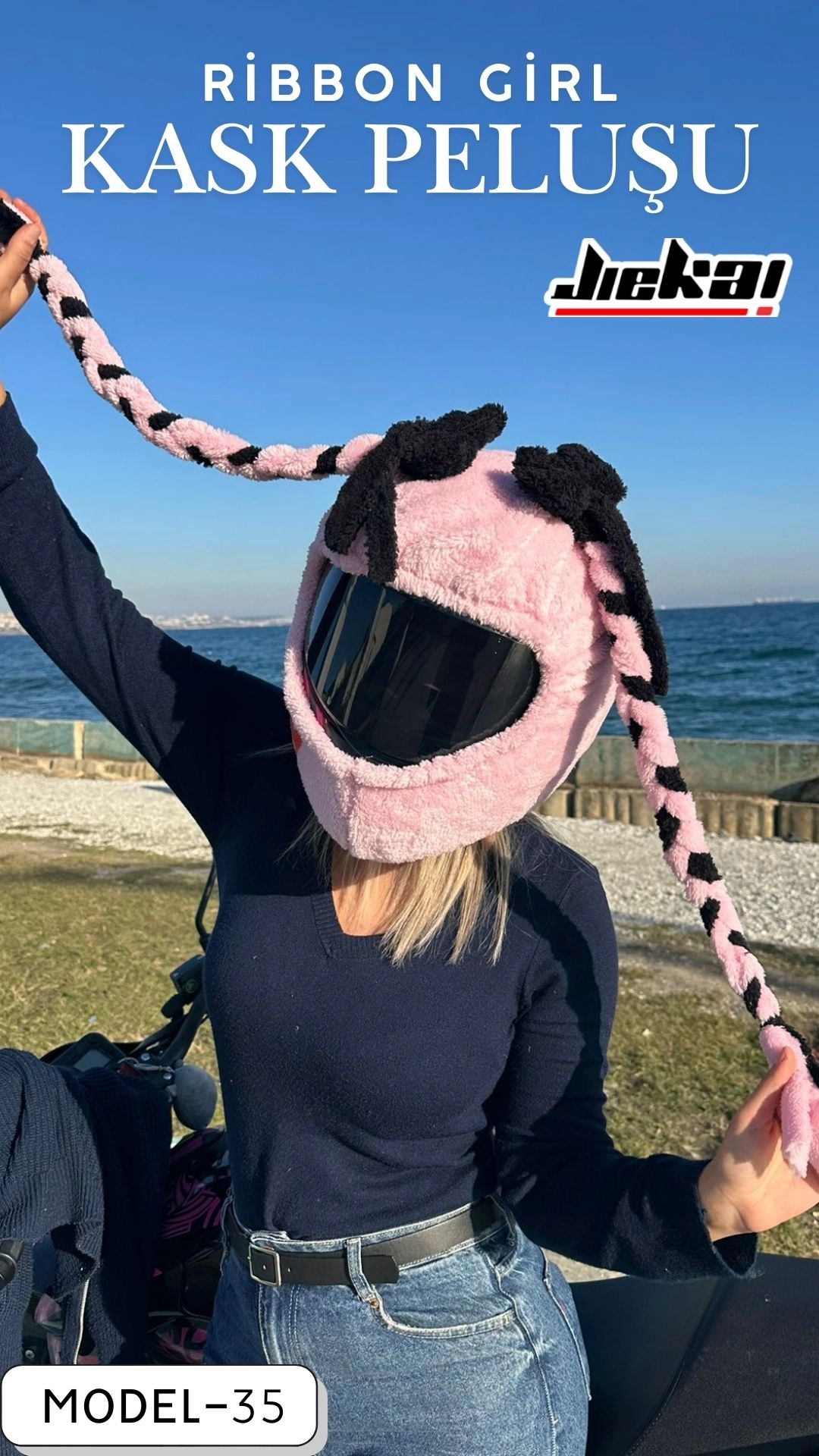 MODEL-35 KASK PELUŞU TEK EBAT RİBBON GİRL