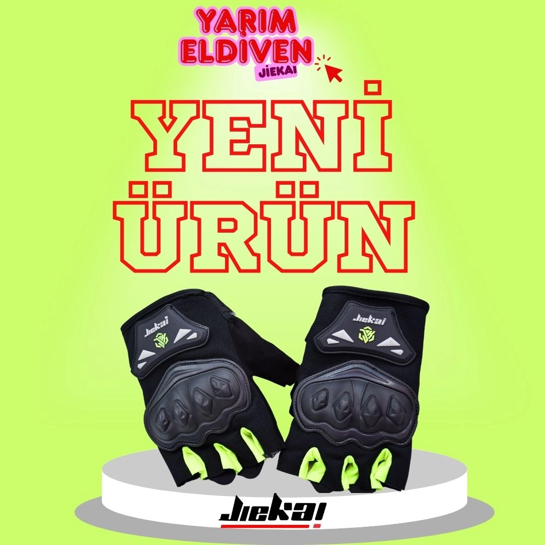 JİEKAİ JK-YX YARIM ELDİVEN KORUMALI * NEON YEŞİL *
