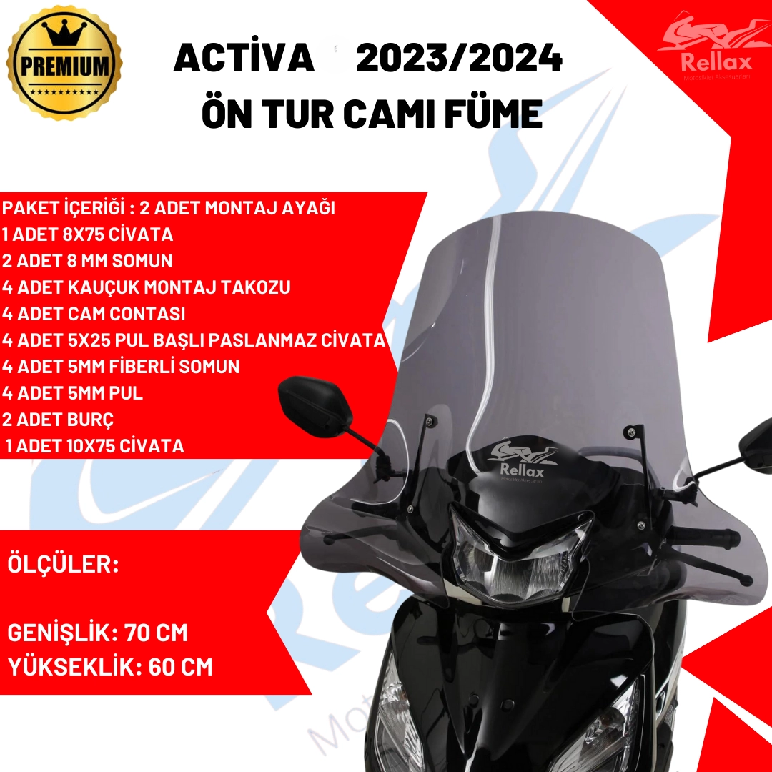 Activa 125 70*60CM Ön Cam 2023/2024 Uyumlu